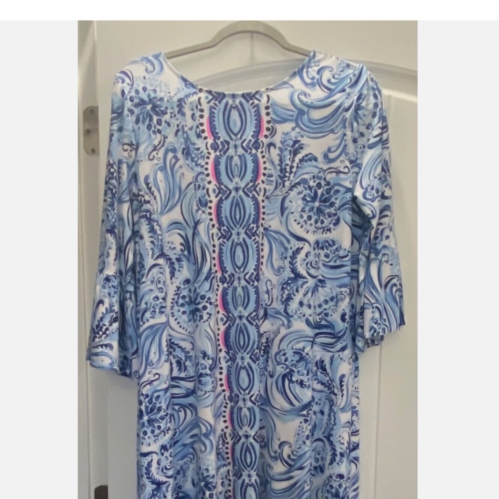 LILLY PULITZER OPHELIA STRETCH DRESS NWOT XL BLUE WHITE NLA HTF